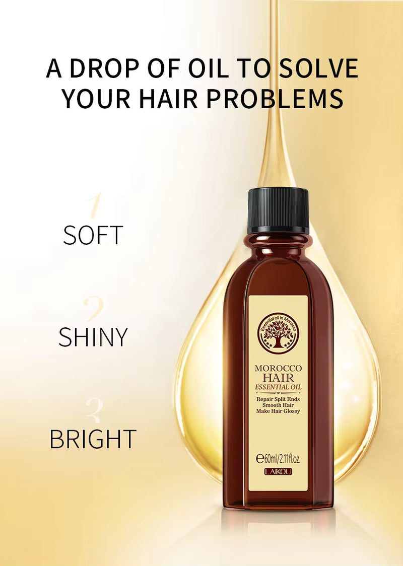 Moroccan Argan Oil Hair Essence - Moisturizing and Nourishing Treatment for Dry, Damaged Hair (60ml)