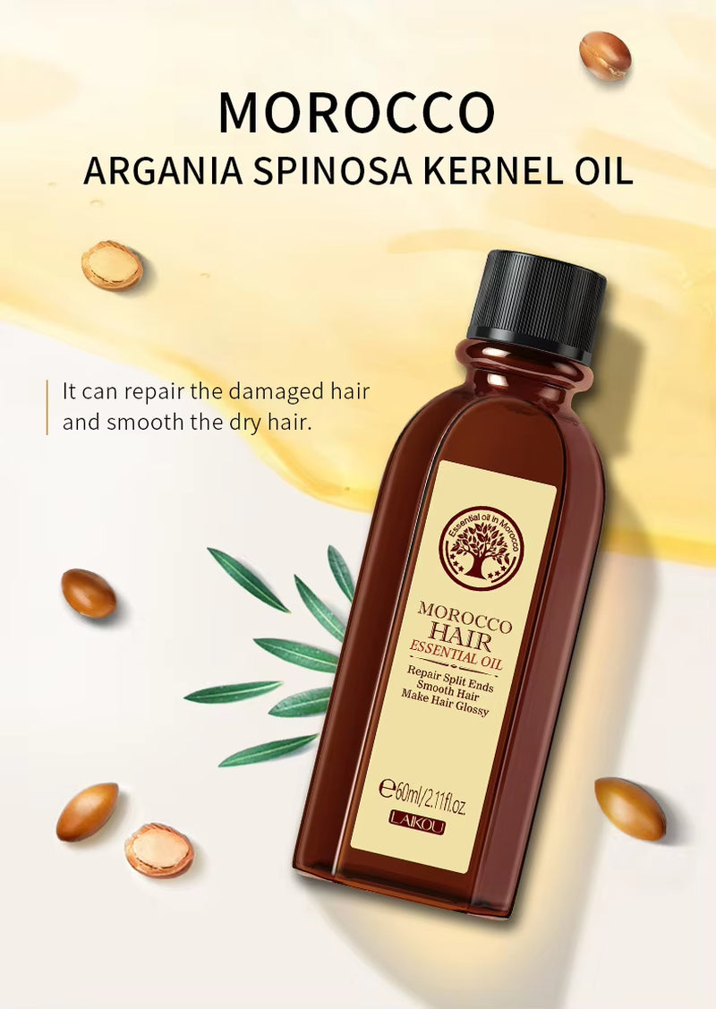 Moroccan Argan Oil Hair Essence - Moisturizing and Nourishing Treatment for Dry, Damaged Hair (60ml)